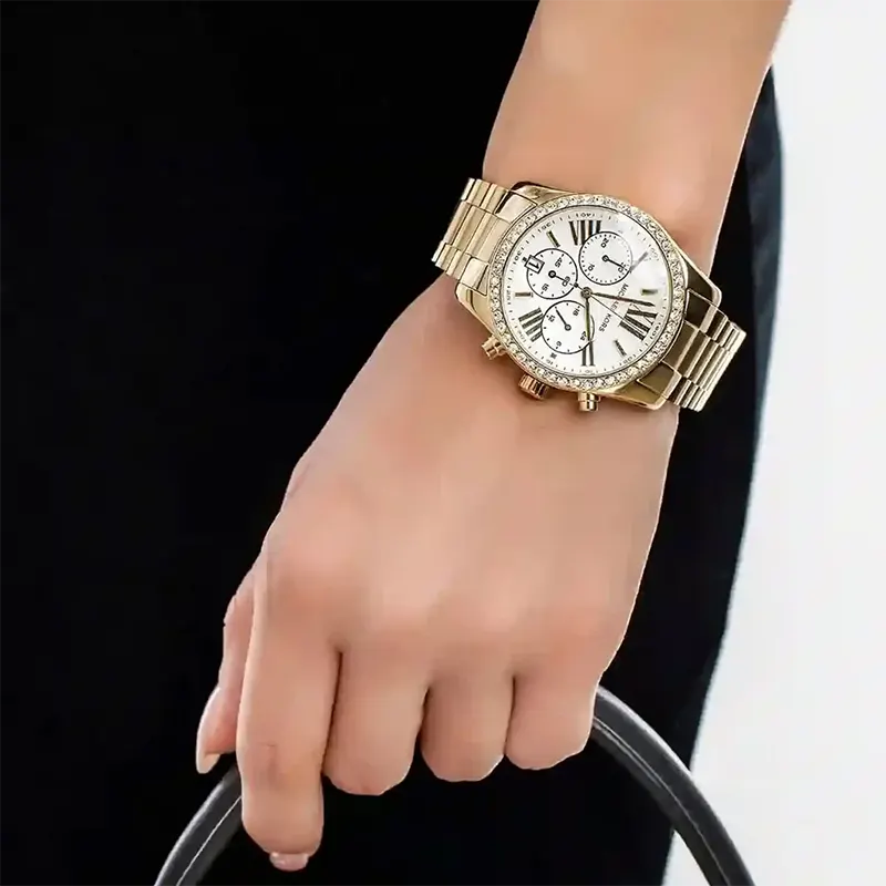 Michael Kors Lexington Chronograph White Dial Ladies Watch- MK7241